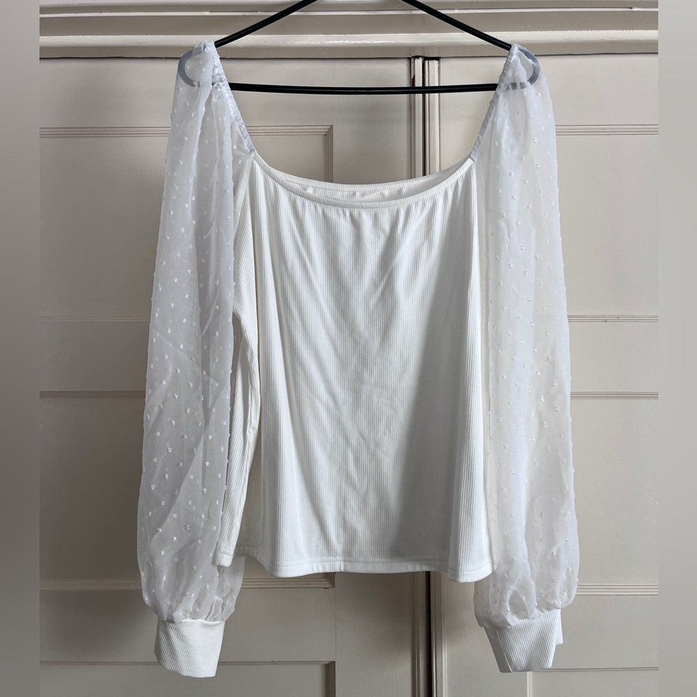 Mesh Sleeve Blouse